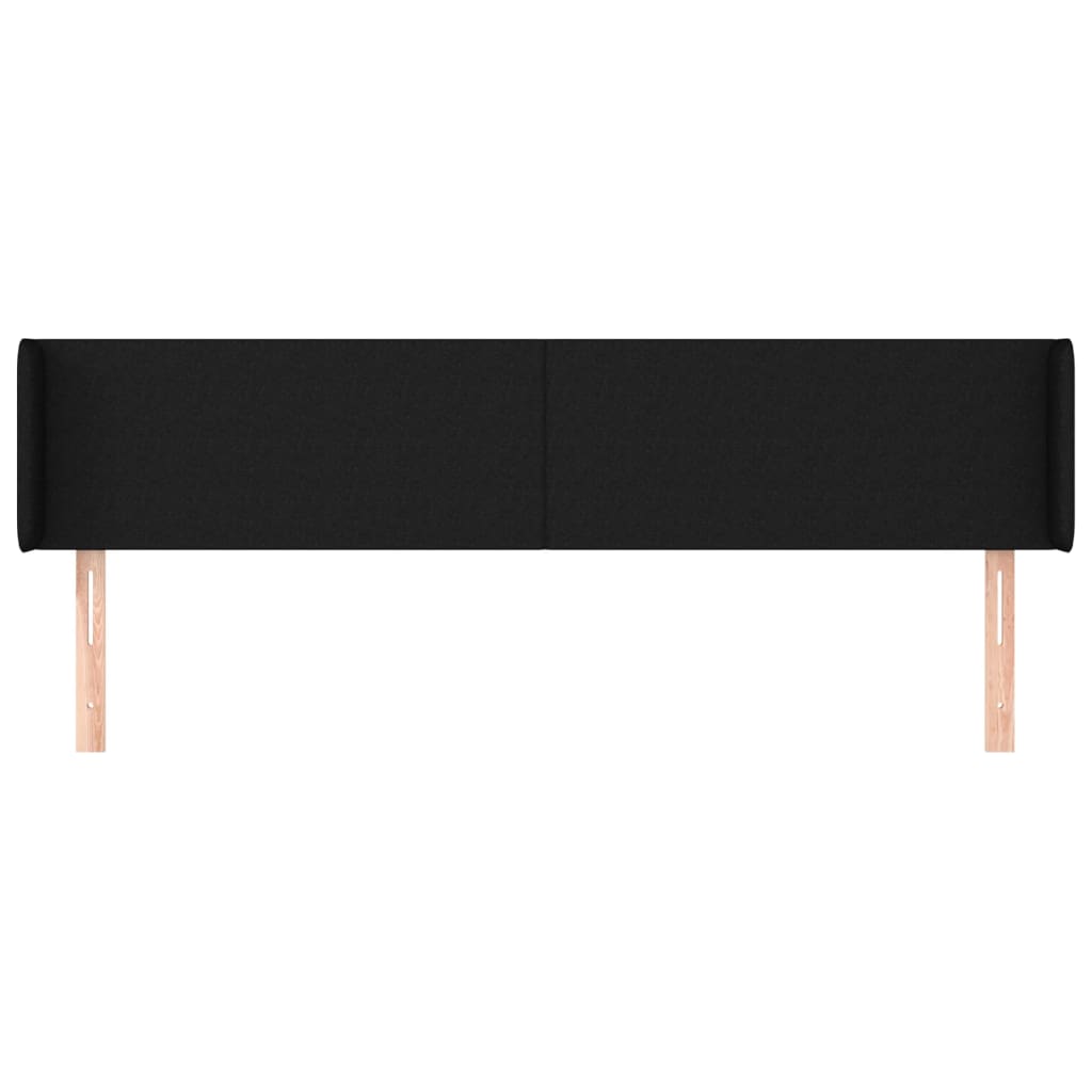 sengegavl med kanter 163x16x78/88 cm stof sort