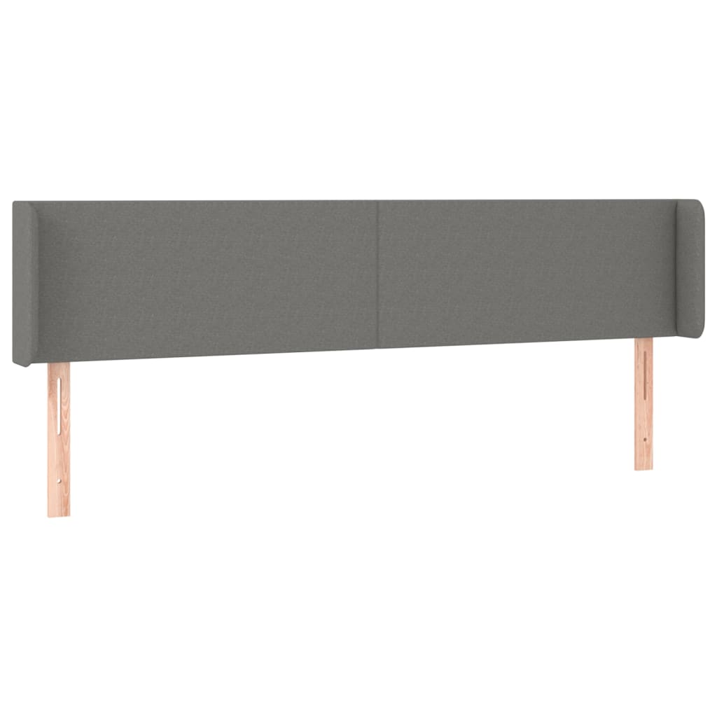 sengegavl med kanter 183x16x78/88 cm stof mørkegrå