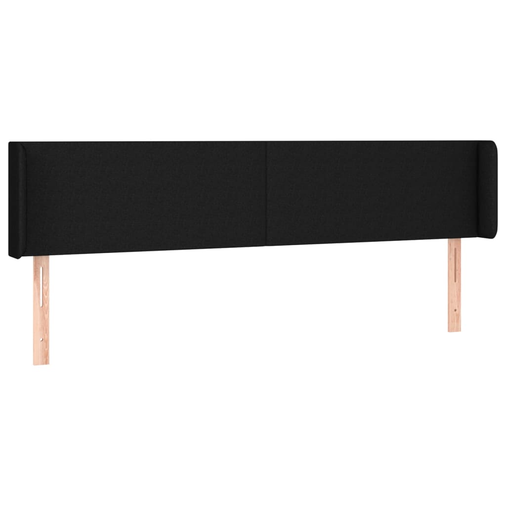 sengegavl med kanter 183x16x78/88 cm stof sort