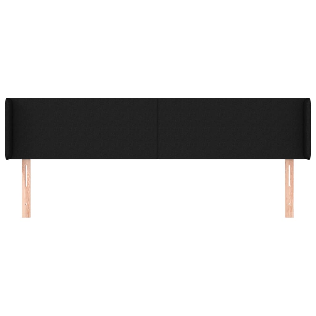 sengegavl med kanter 183x16x78/88 cm stof sort