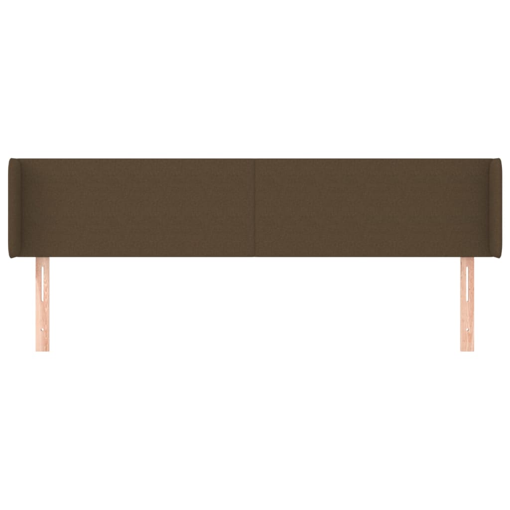sengegavl med kanter 183x16x78/88 cm stof mørkebrun
