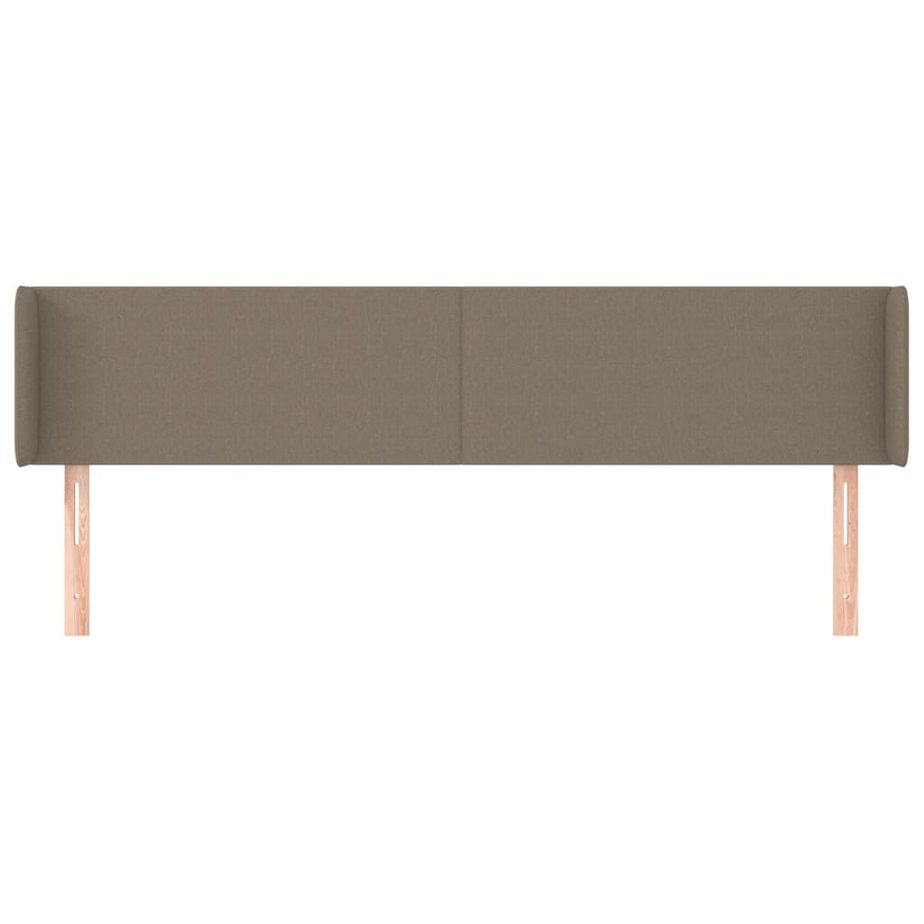 sengegavl med kanter 183x16x78/88 cm stof gråbrun