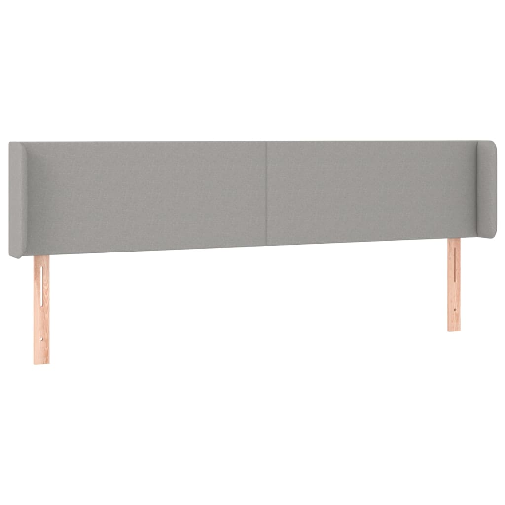 sengegavl med kanter 203x16x78/88 cm stof lysegrå