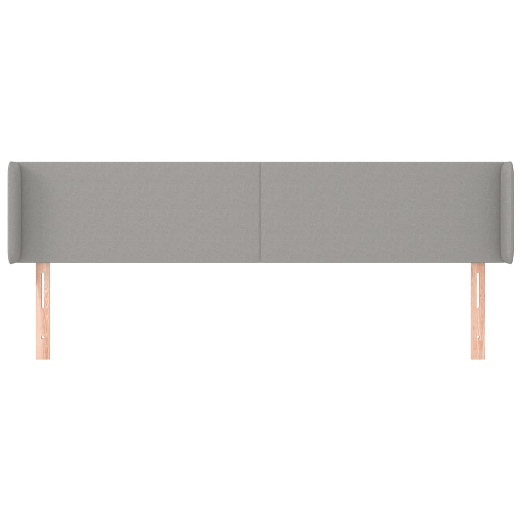 sengegavl med kanter 203x16x78/88 cm stof lysegrå