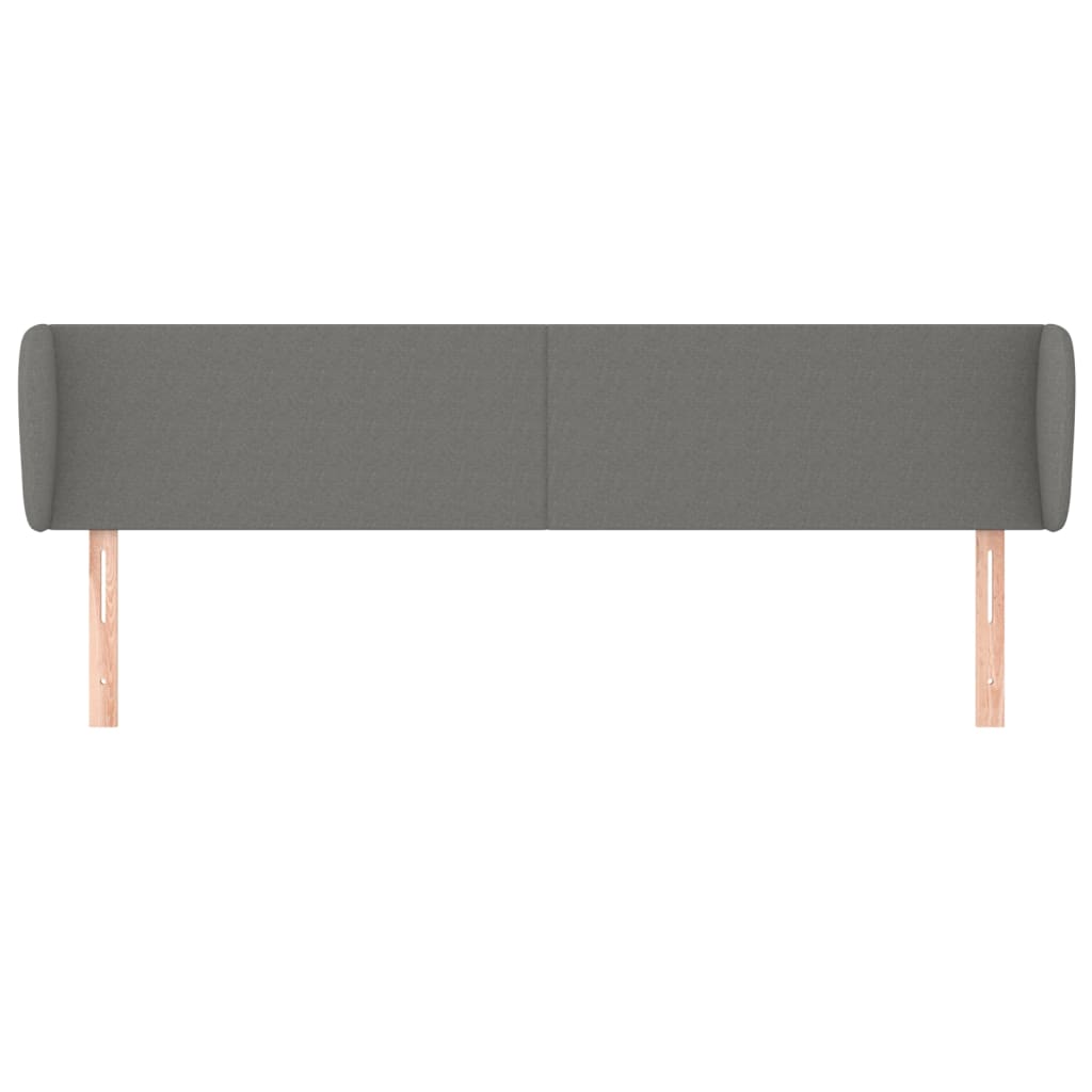 sengegavl med kanter 203x16x78/88 cm stof mørkegrå