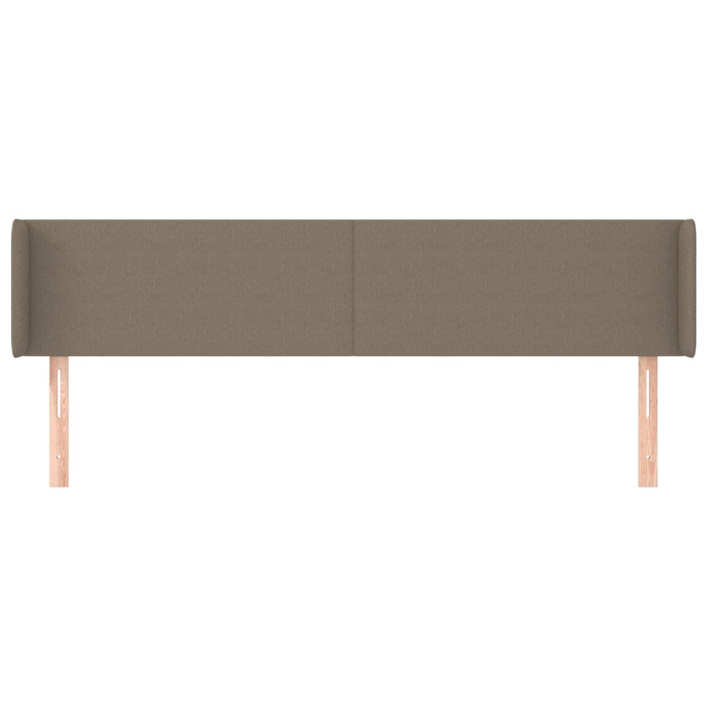 sengegavl med kanter 203x16x78/88 cm stof gråbrun