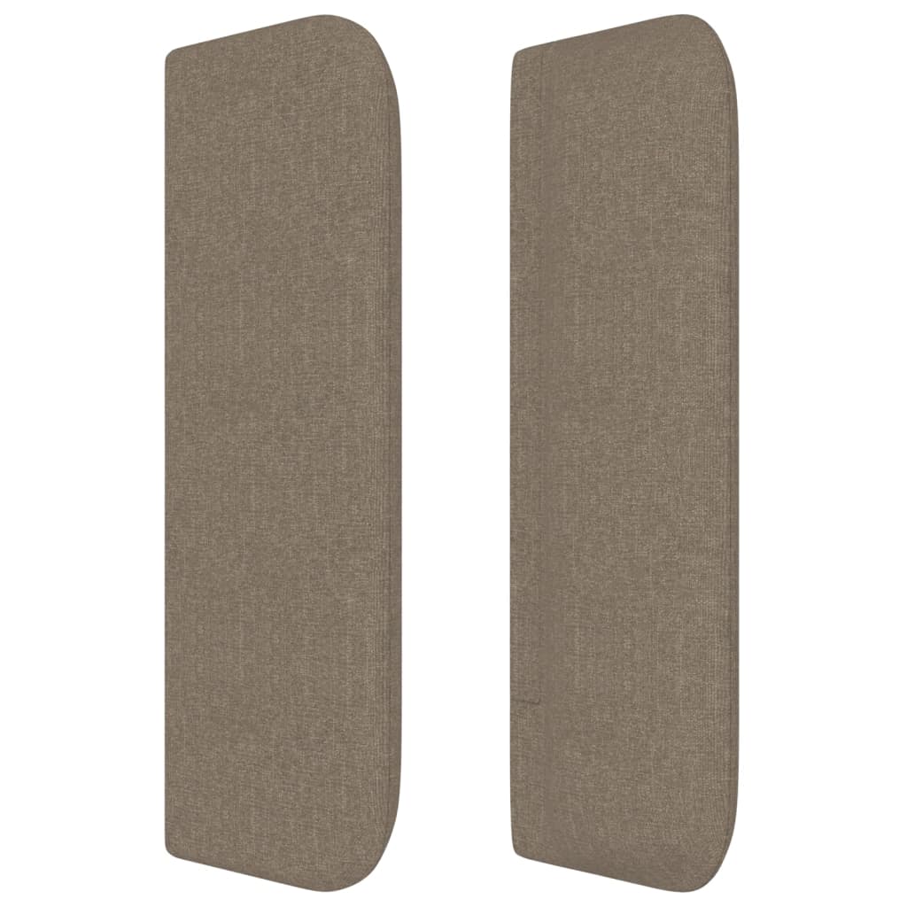 sengegavl med kanter 203x16x78/88 cm stof gråbrun