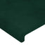 sengegavl med kanter 163x16x78/88 cm fløjl mørkegrøn