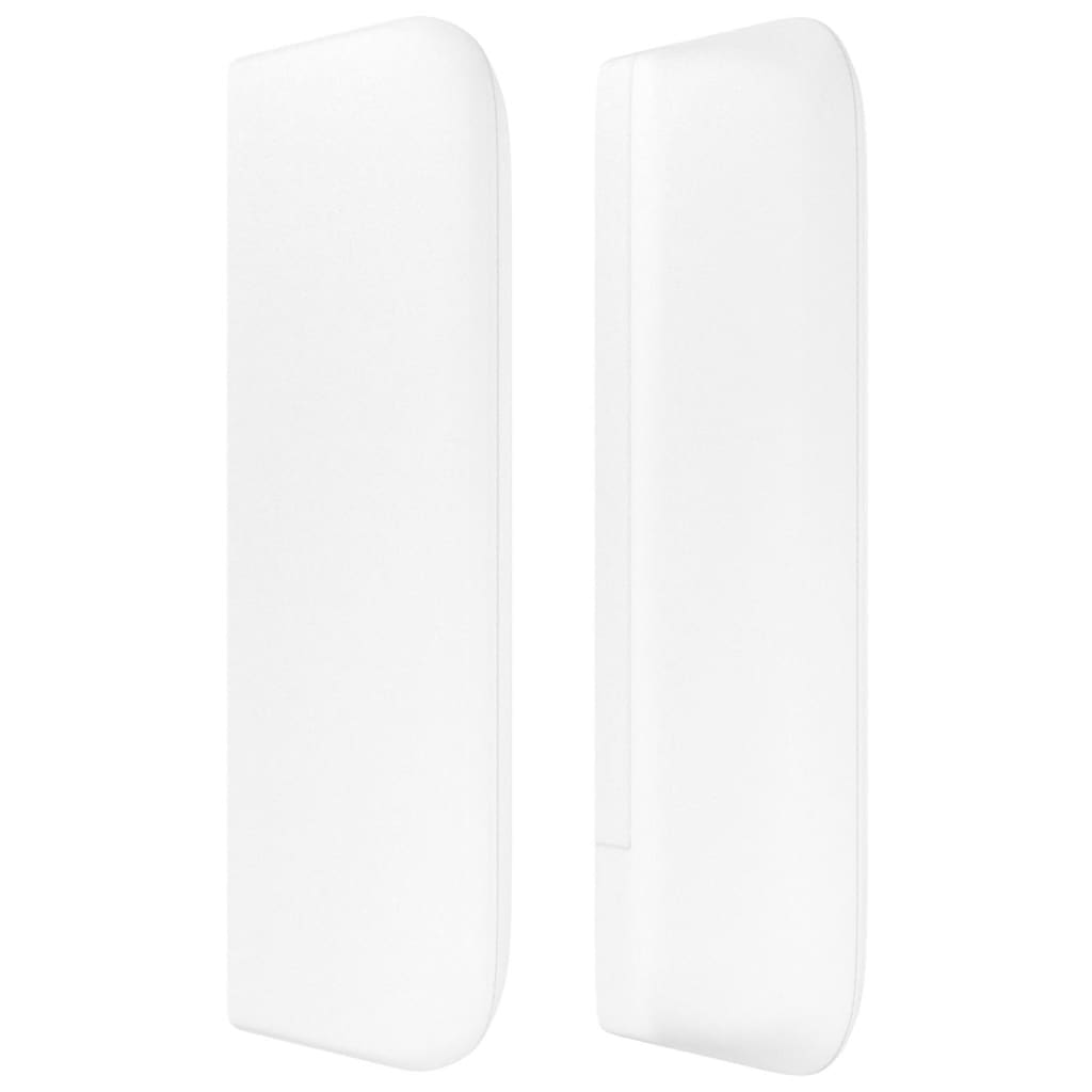 sengegavl med kanter 83x16x78/88 cm kunstlæder hvid