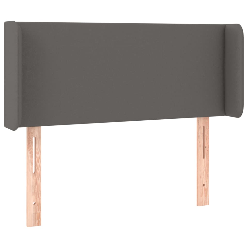 sengegavl med kanter 83x16x78/88 cm kunstlæder grå