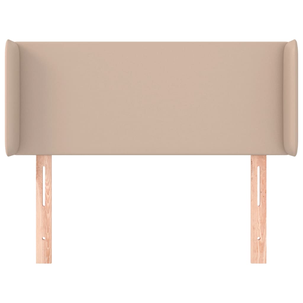 sengegavl med kanter 83x16x78/88 cm kunstlæder cappuccino