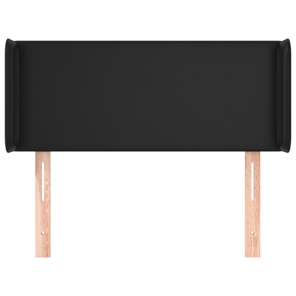 sengegavl med kanter 93x16x78/88 cm kunstlæder sort