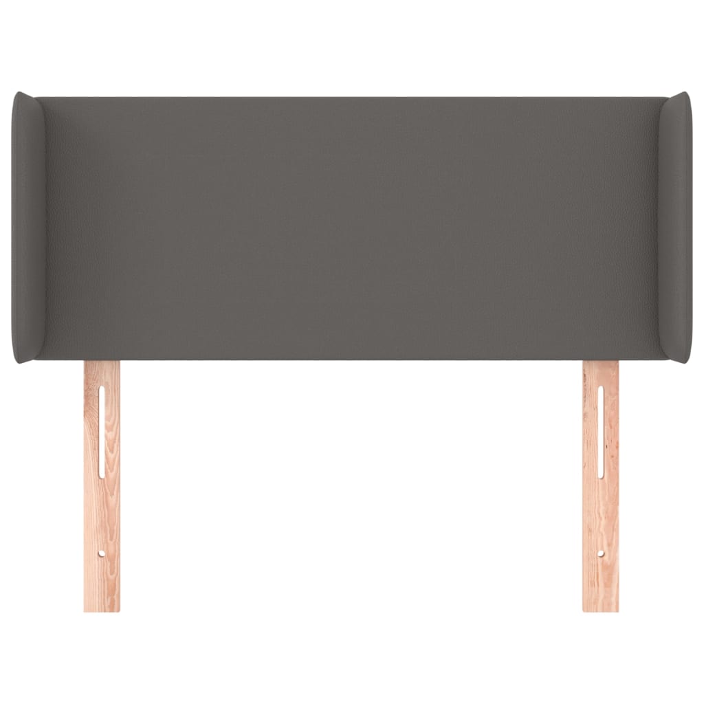 sengegavl med kanter 93x16x78/88 cm kunstlæder grå