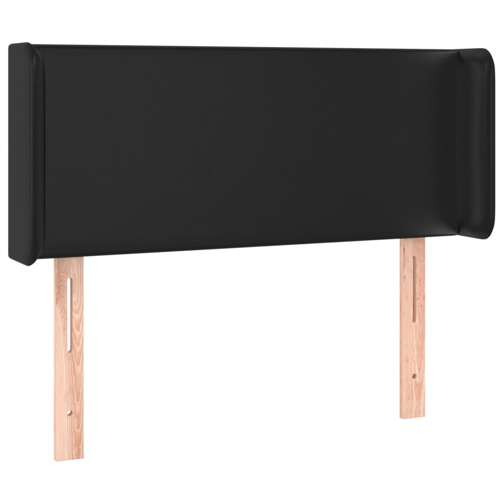 sengegavl med kanter 103x16x78/88 cm kunstlæder sort
