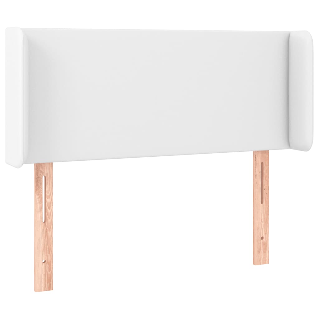 sengegavl med kanter 103x16x78/88 cm kunstlæder hvid