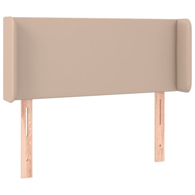 sengegavl med kanter 103x16x78/88 cm kunstlæder cappuccino