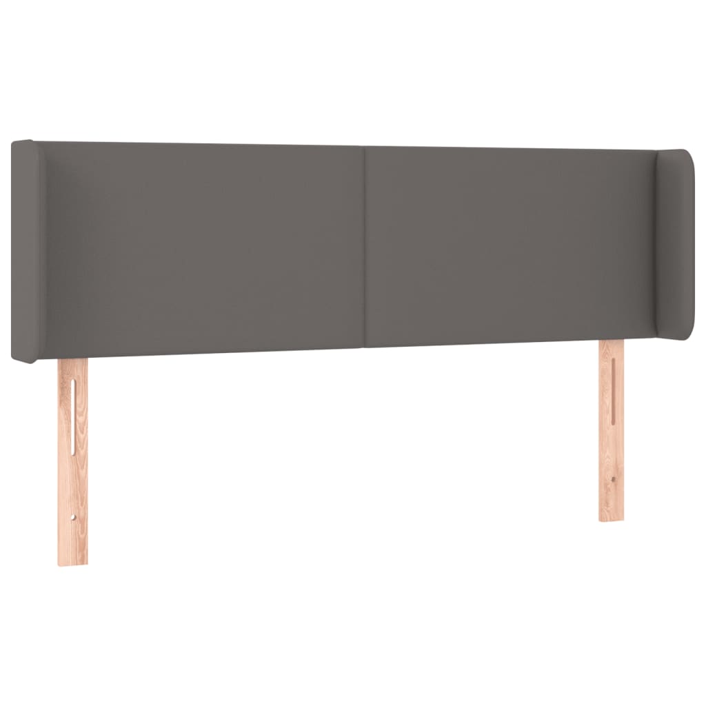 sengegavl med kanter 147x16x78/88 cm kunstlæder grå