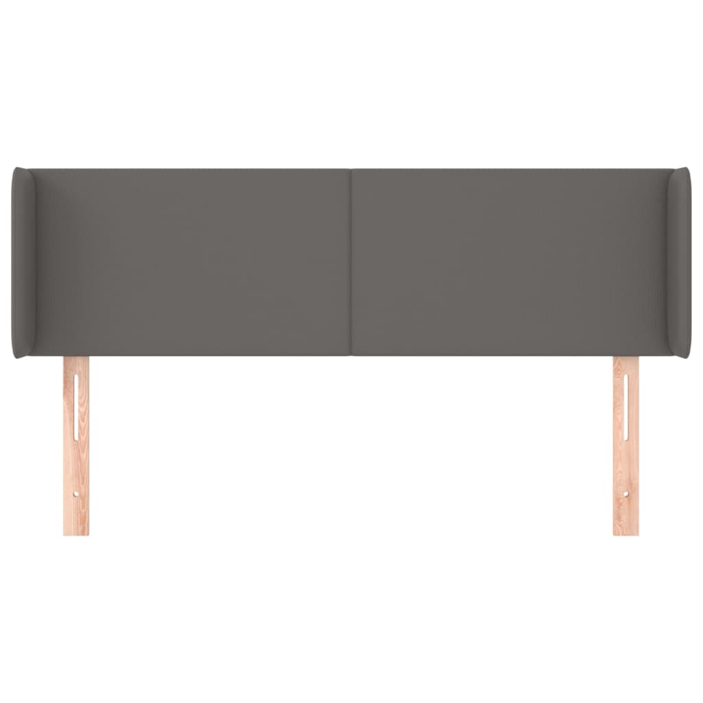 sengegavl med kanter 147x16x78/88 cm kunstlæder grå