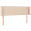 sengegavl med kanter 147x16x78/88 cm kunstlæder cappuccino