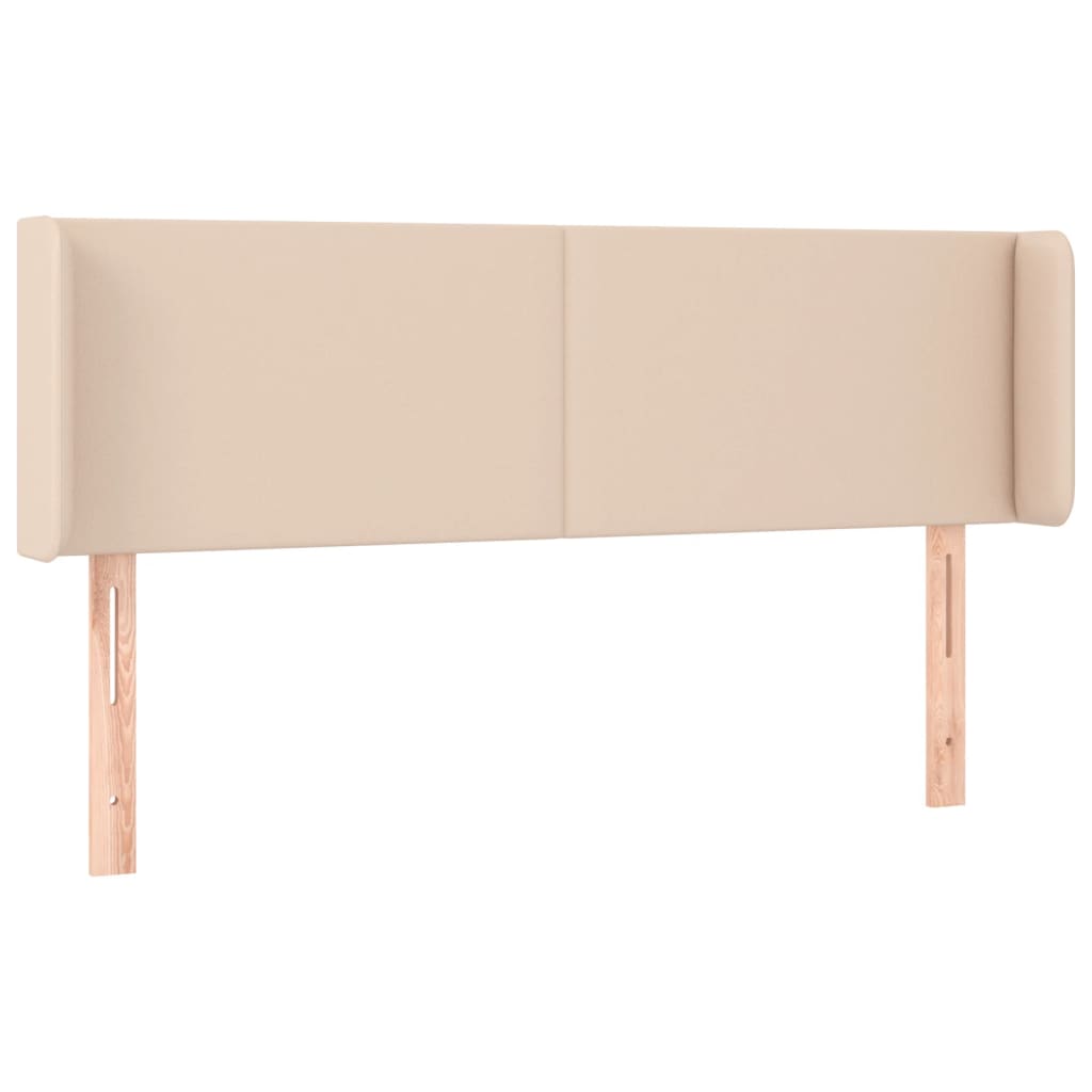 sengegavl med kanter 147x16x78/88 cm kunstlæder cappuccino
