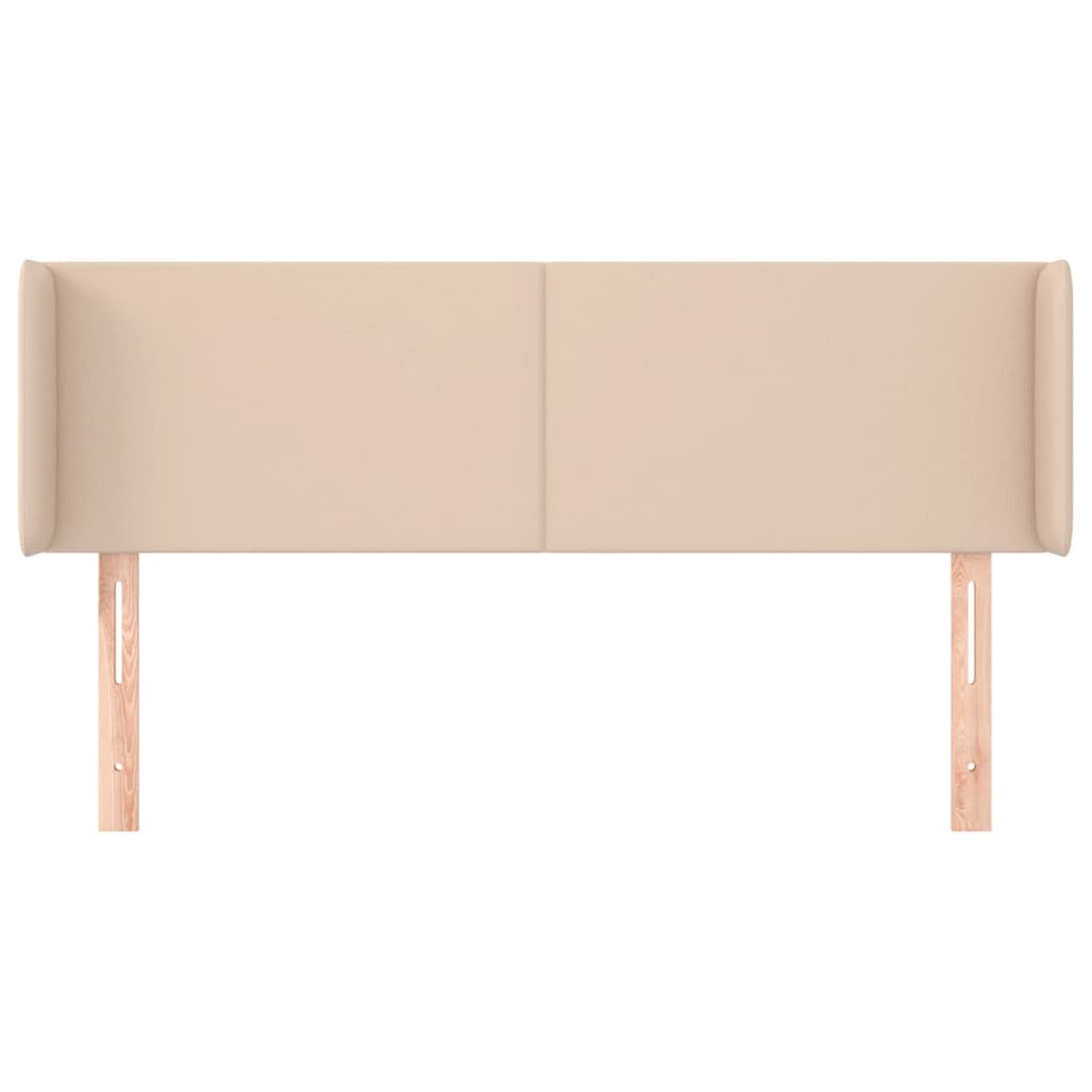 sengegavl med kanter 147x16x78/88 cm kunstlæder cappuccino