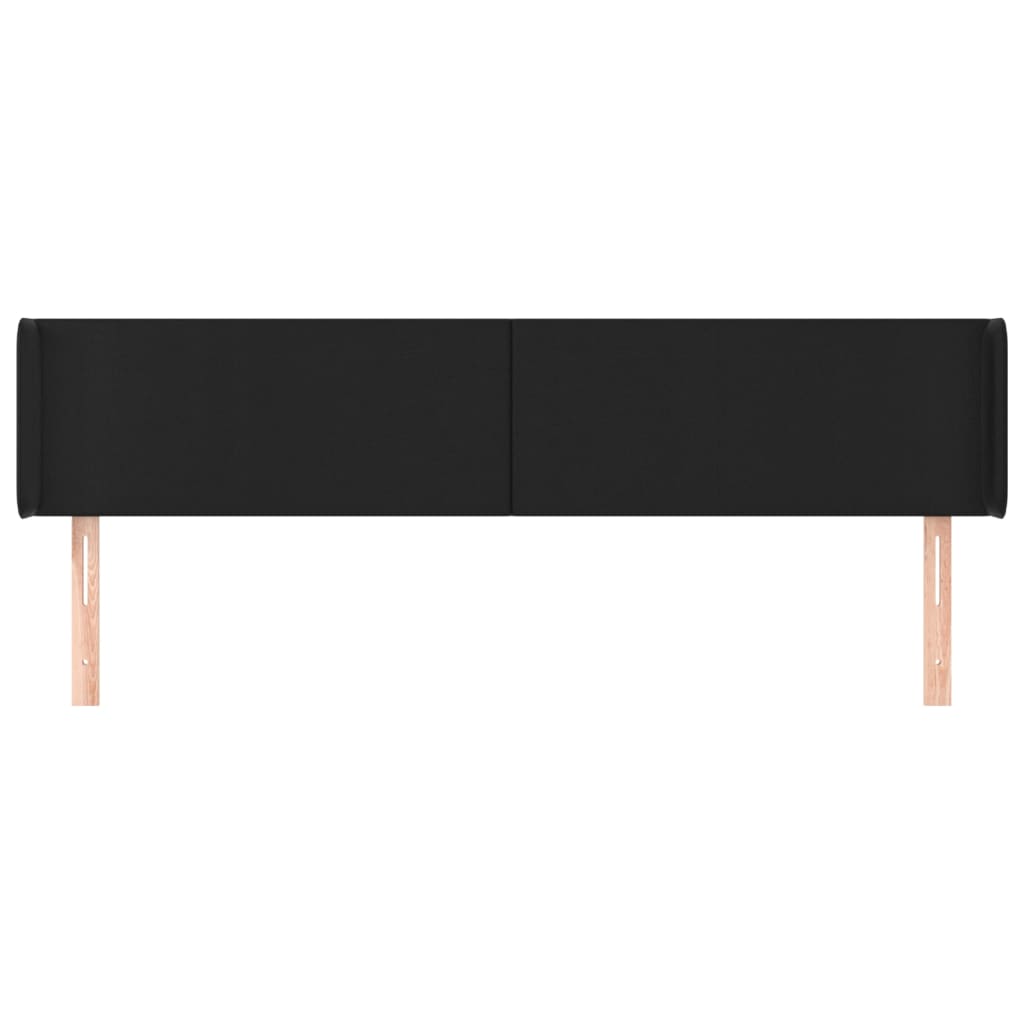 sengegavl med kanter 163x16x78/88 cm kunstlæder sort