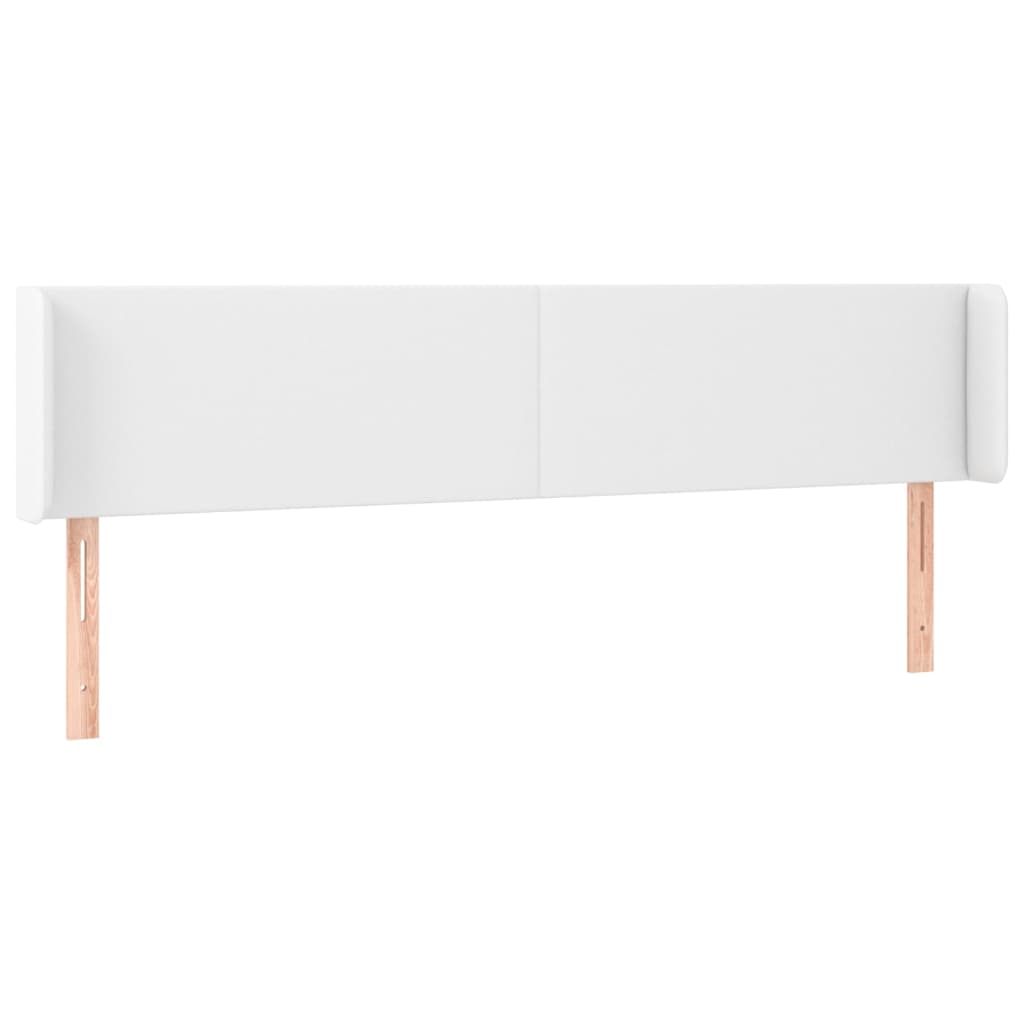 sengegavl med kanter 183x16x78/88 cm kunstlæder hvid