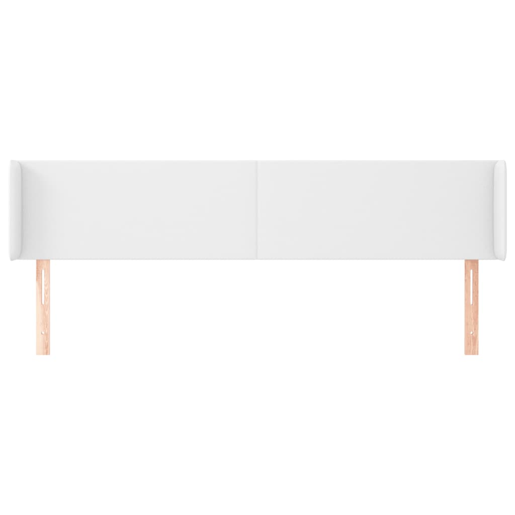 sengegavl med kanter 183x16x78/88 cm kunstlæder hvid