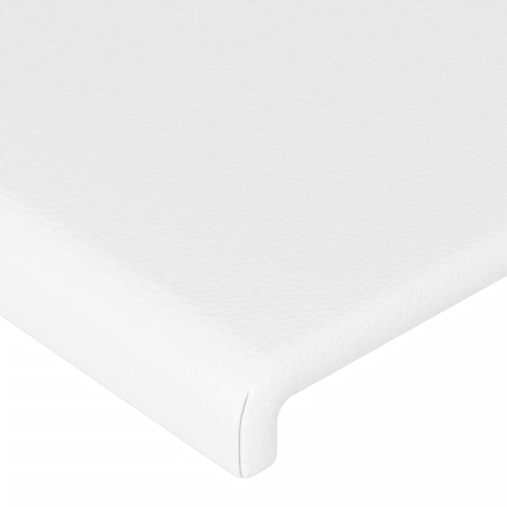 sengegavl med kanter 183x16x78/88 cm kunstlæder hvid