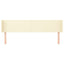 sengegavl med kanter 183x16x78/88 cm kunstlæder cremefarvet
