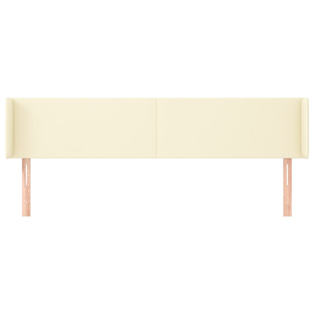sengegavl med kanter 183x16x78/88 cm kunstlæder cremefarvet