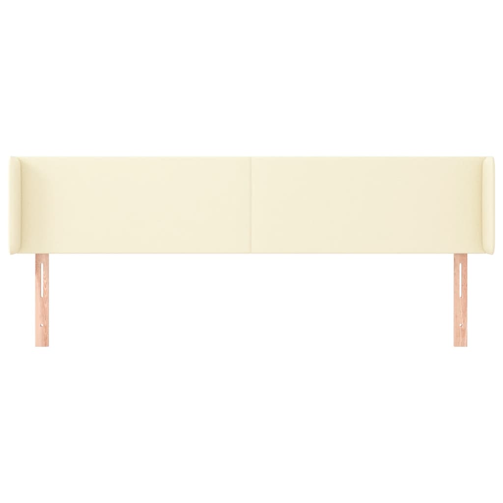 sengegavl med kanter 203x16x78/88 cm kunstlæder cremefarvet