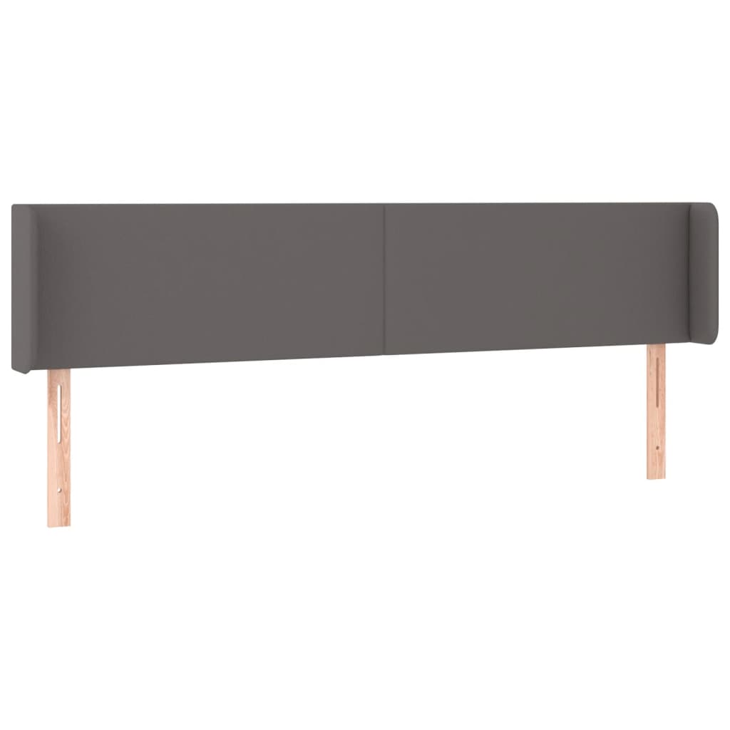 sengegavl med kanter 203x16x78/88 cm kunstlæder grå
