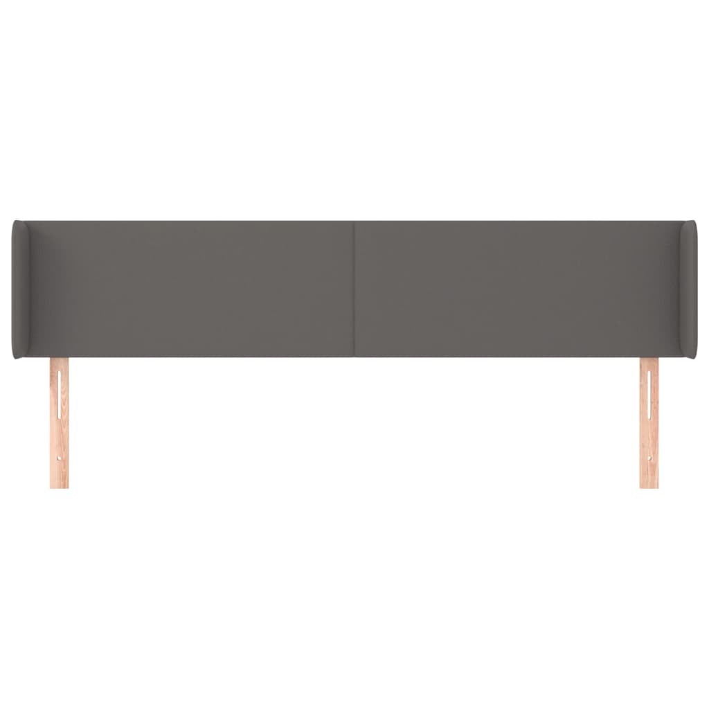 sengegavl med kanter 203x16x78/88 cm kunstlæder grå