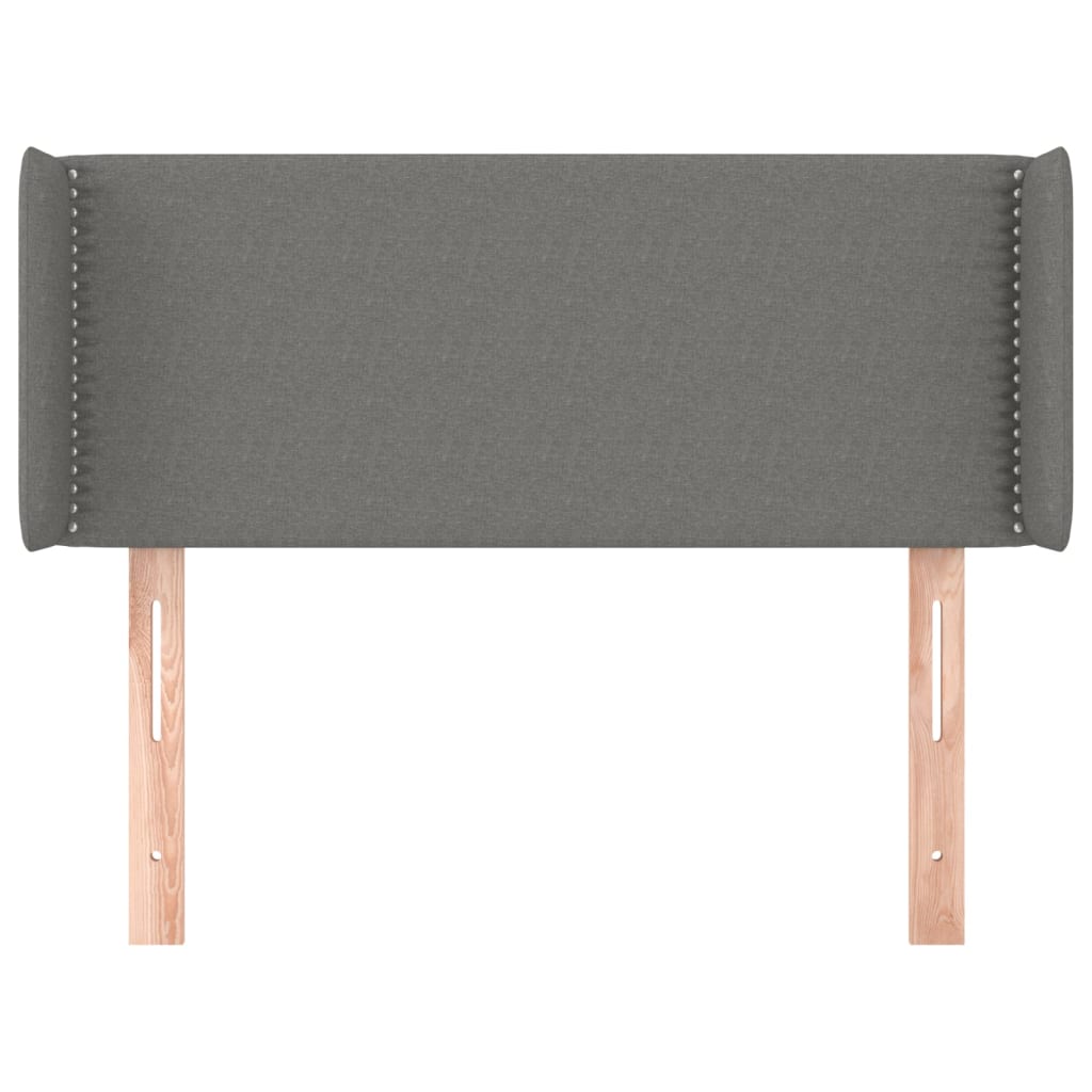 sengegavl med kanter 93x16x78/88 cm stof mørkegrå