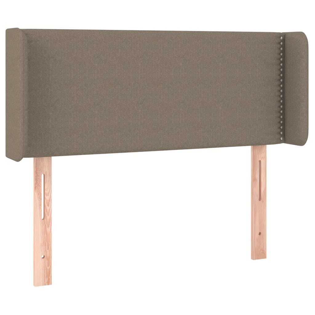 sengegavl med kanter 93x16x78/88 cm stof gråbrun