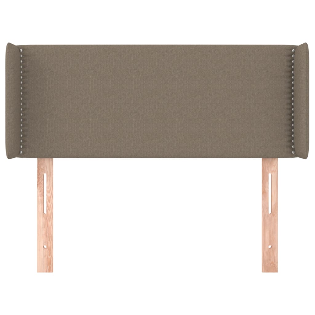 sengegavl med kanter 93x16x78/88 cm stof gråbrun