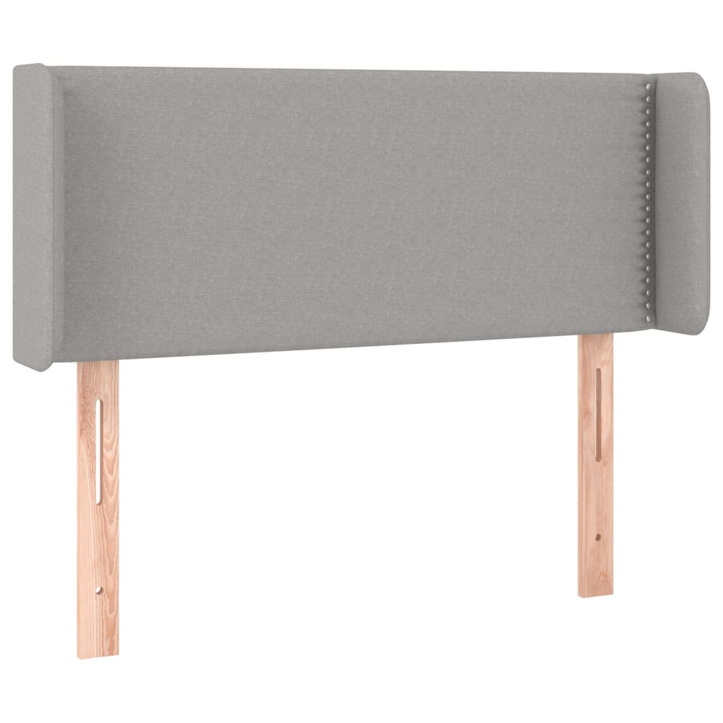 sengegavl med kanter 103x16x78/88 cm stof lysegrå