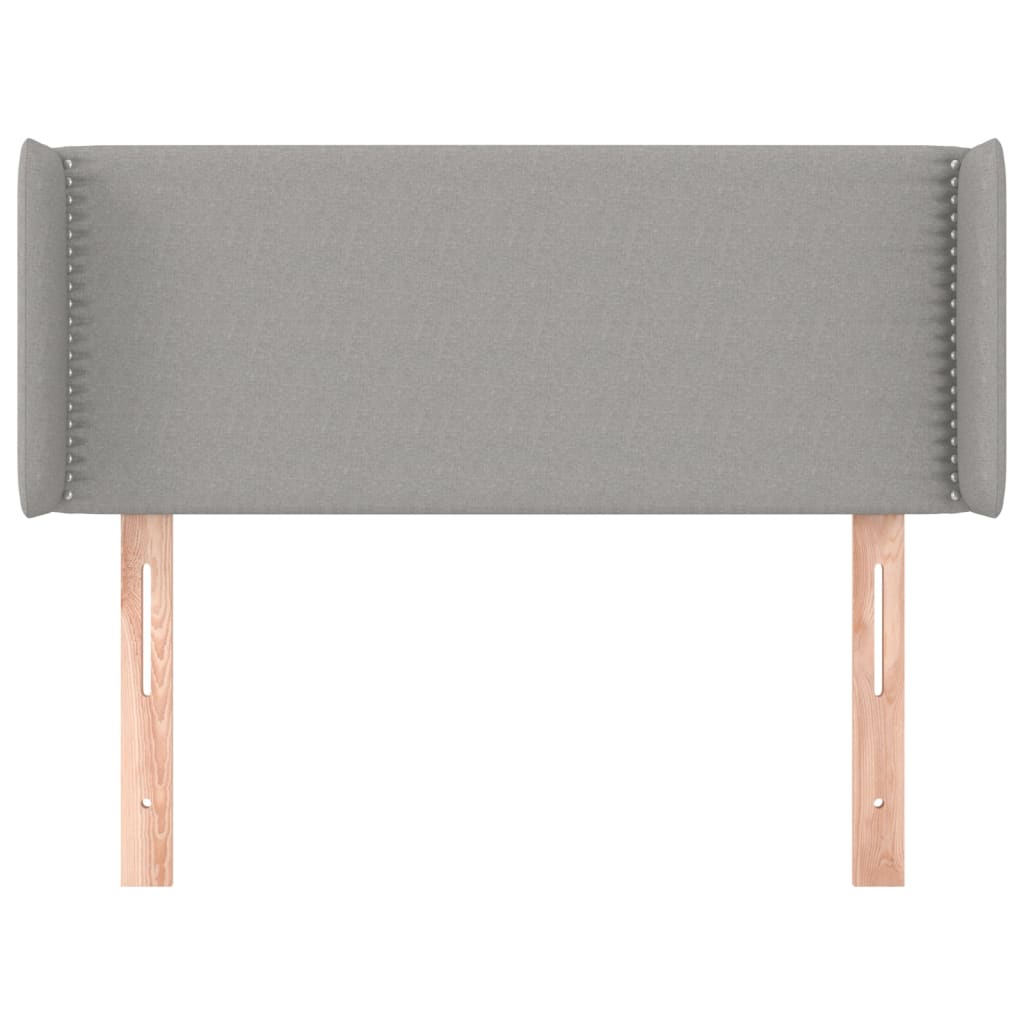 sengegavl med kanter 103x16x78/88 cm stof lysegrå