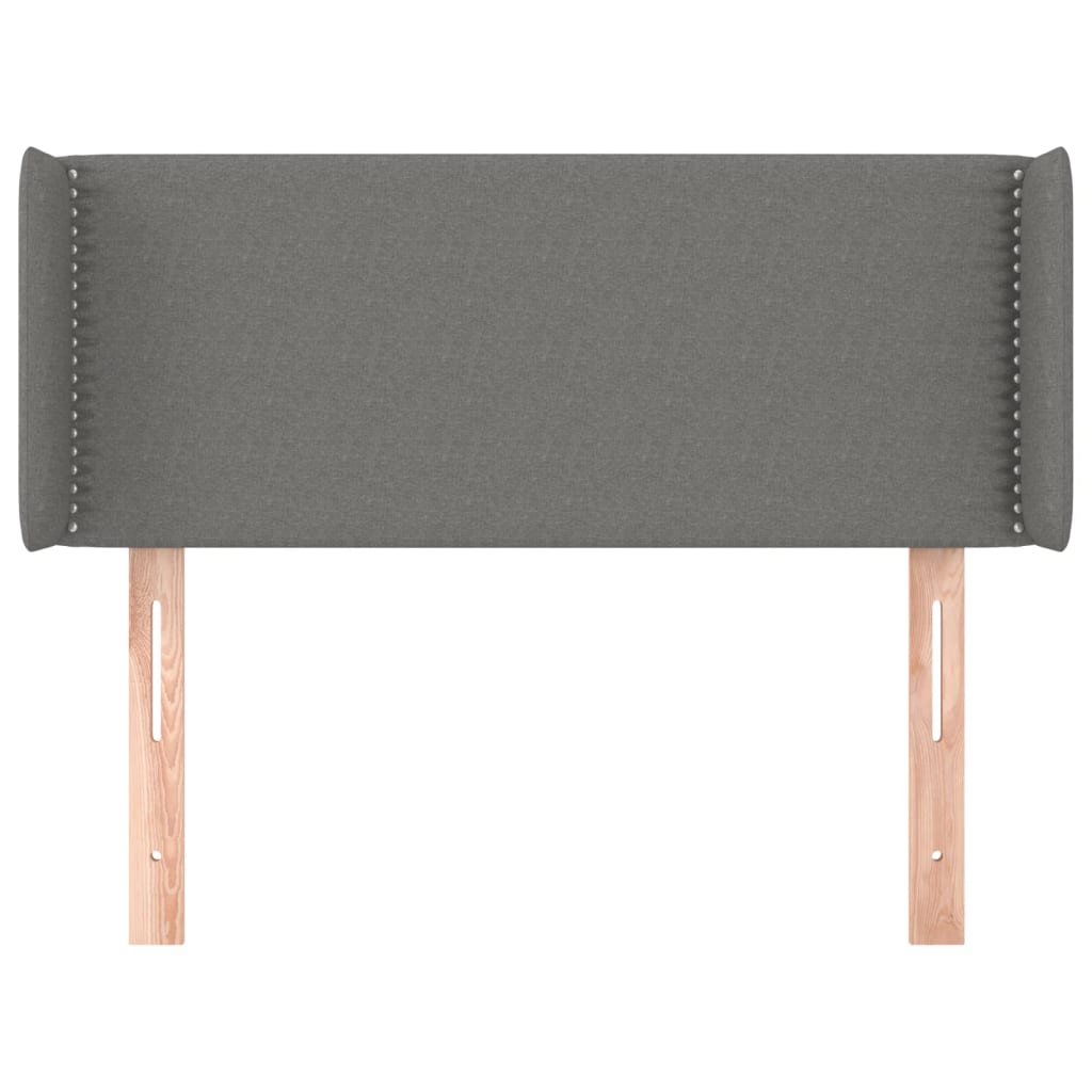 sengegavl med kanter 103x16x78/88 cm stof mørkegrå