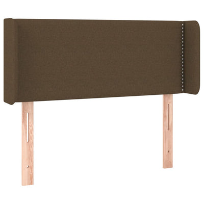 sengegavl med kanter 103x16x78/88 cm stof mørkebrun