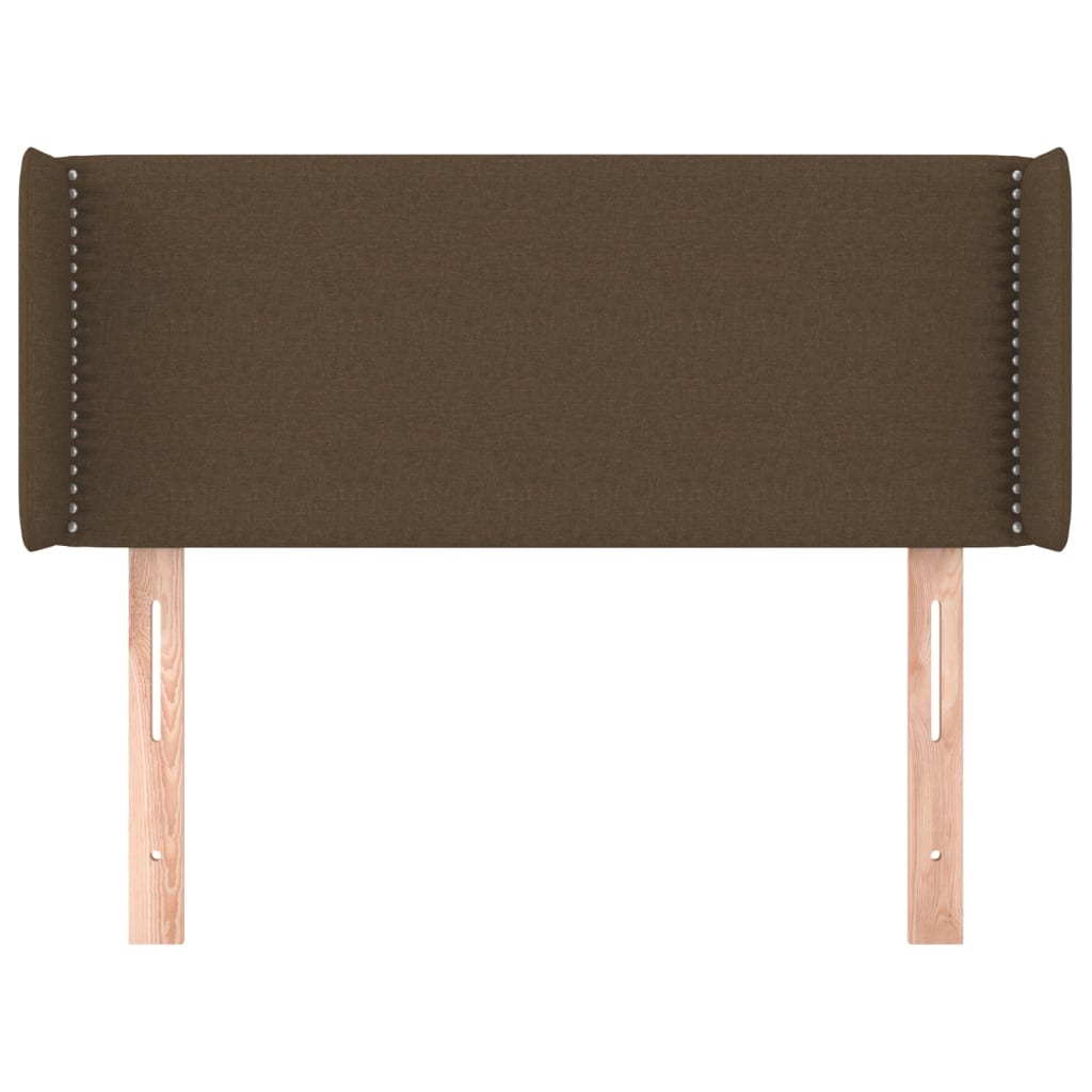 sengegavl med kanter 103x16x78/88 cm stof mørkebrun