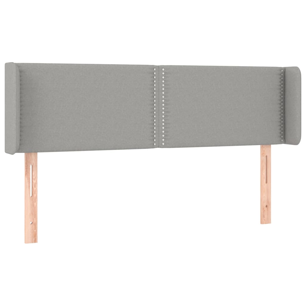 sengegavl med kanter 147x16x78/88 cm stof lysegrå