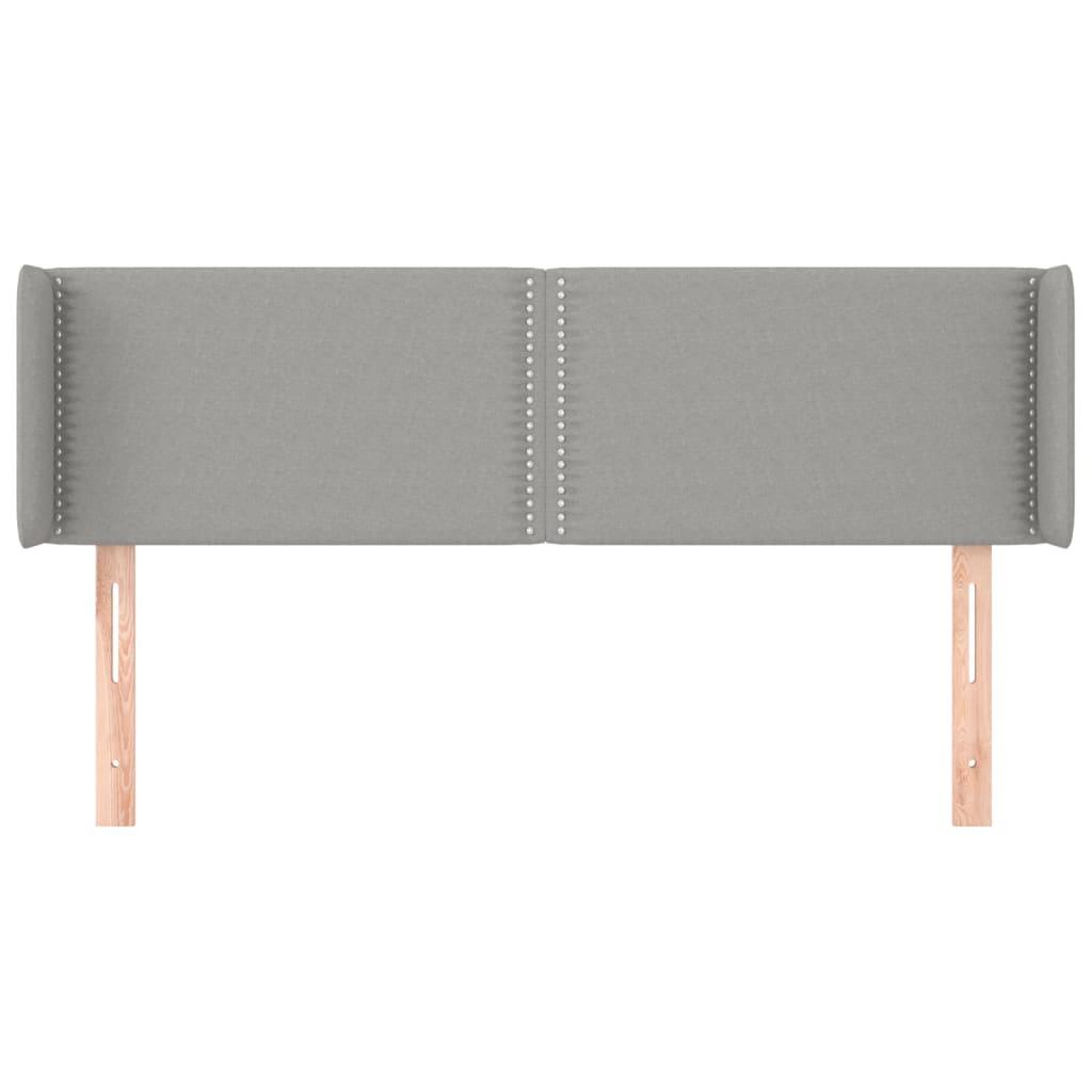 sengegavl med kanter 147x16x78/88 cm stof lysegrå