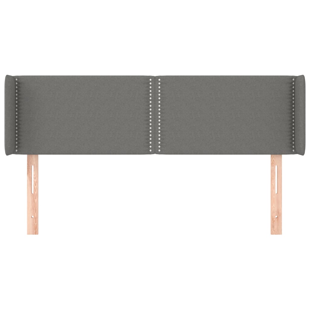 sengegavl med kanter 147x16x78/88 cm stof mørkegrå