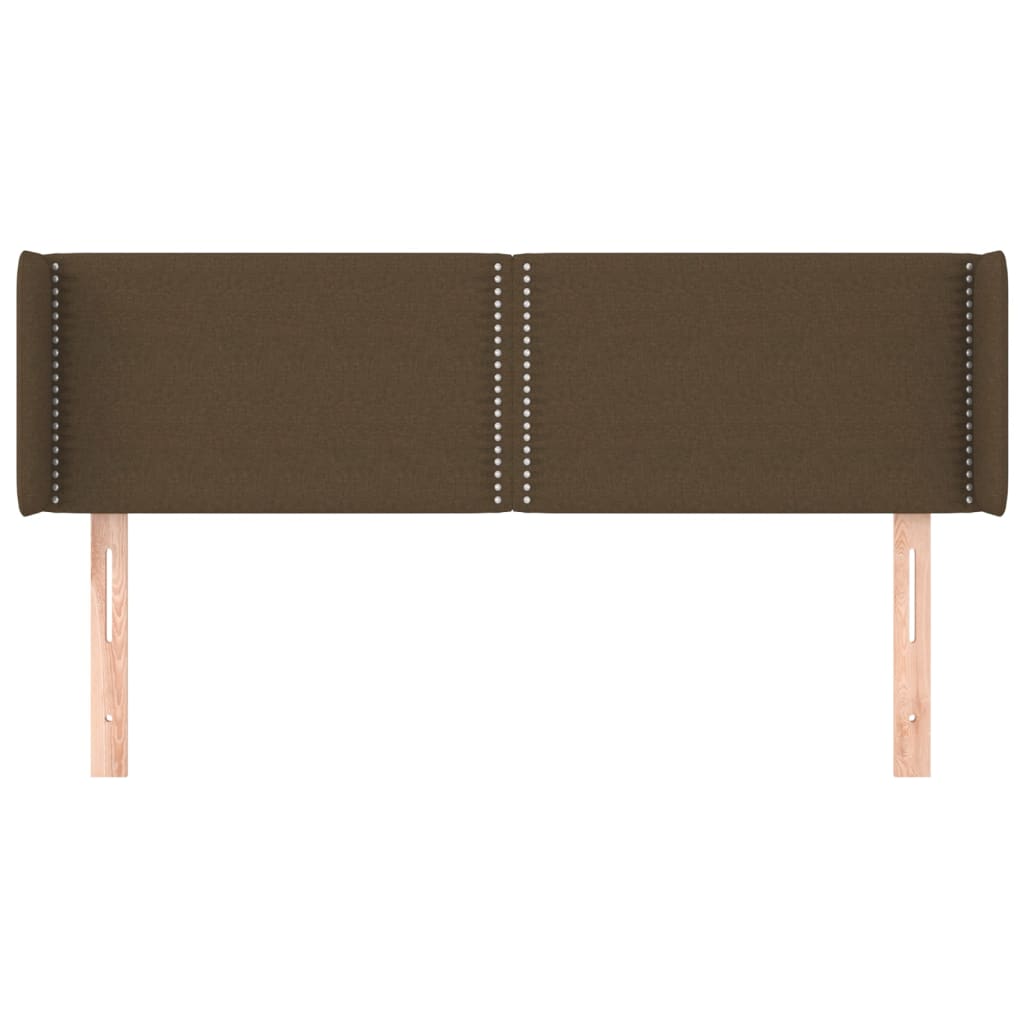sengegavl med kanter 147x16x78/88 cm stof mørkebrun