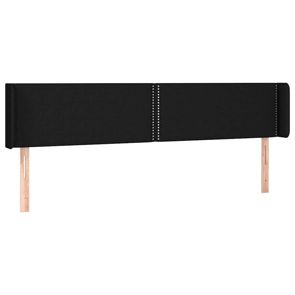 sengegavl med kanter 163x16x78/88 cm stof sort