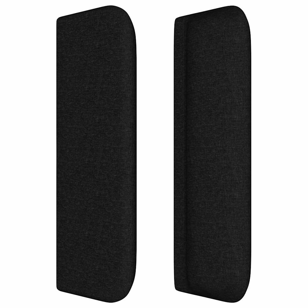 sengegavl med kanter 163x16x78/88 cm stof sort
