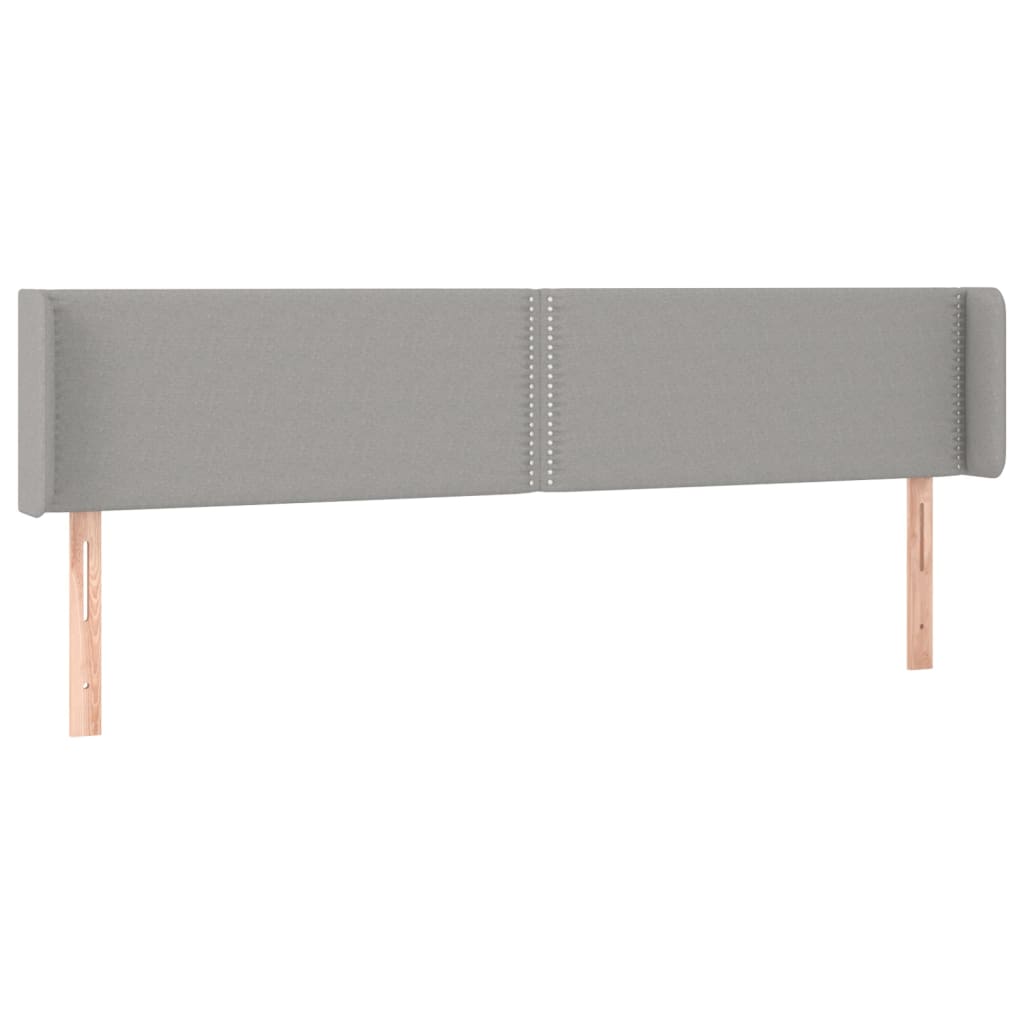 sengegavl med kanter 183x16x78/88 cm stof lysegrå
