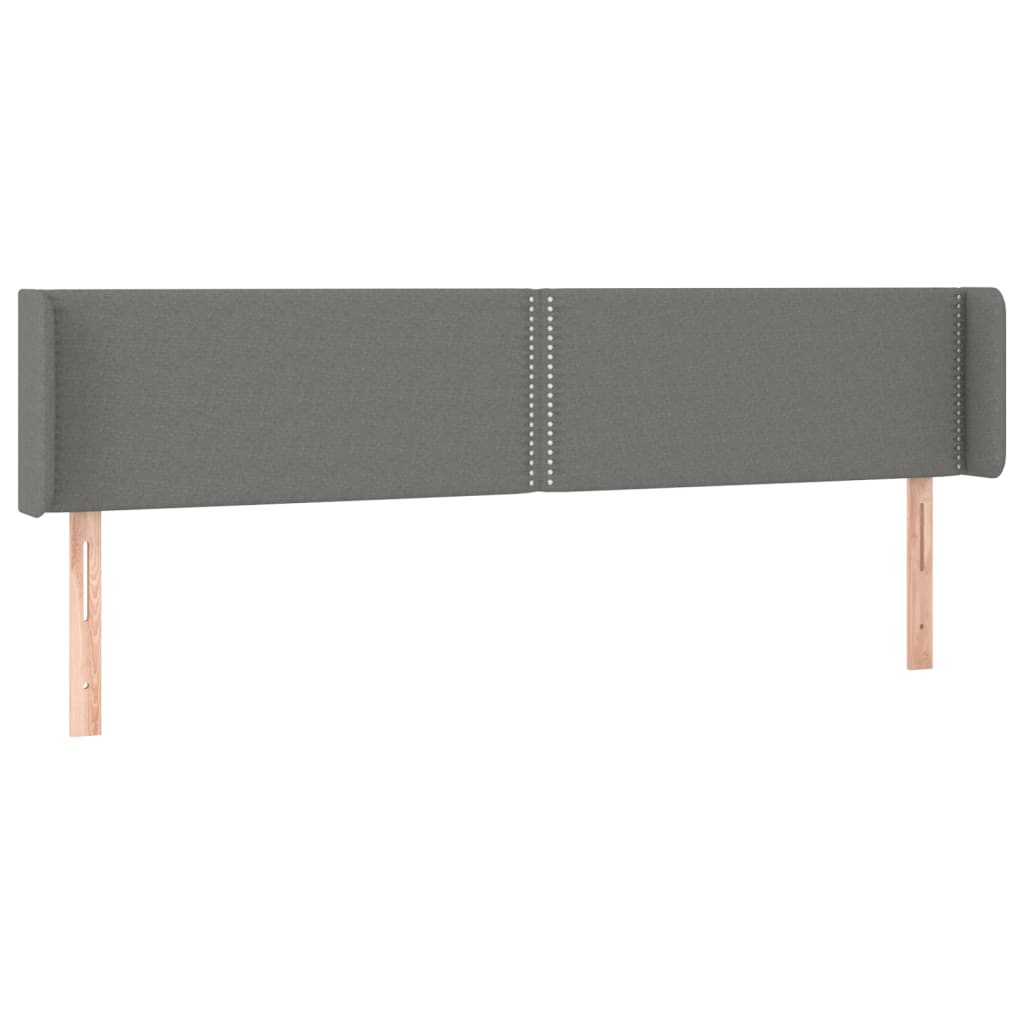 sengegavl med kanter 183x16x78/88 cm stof mørkegrå
